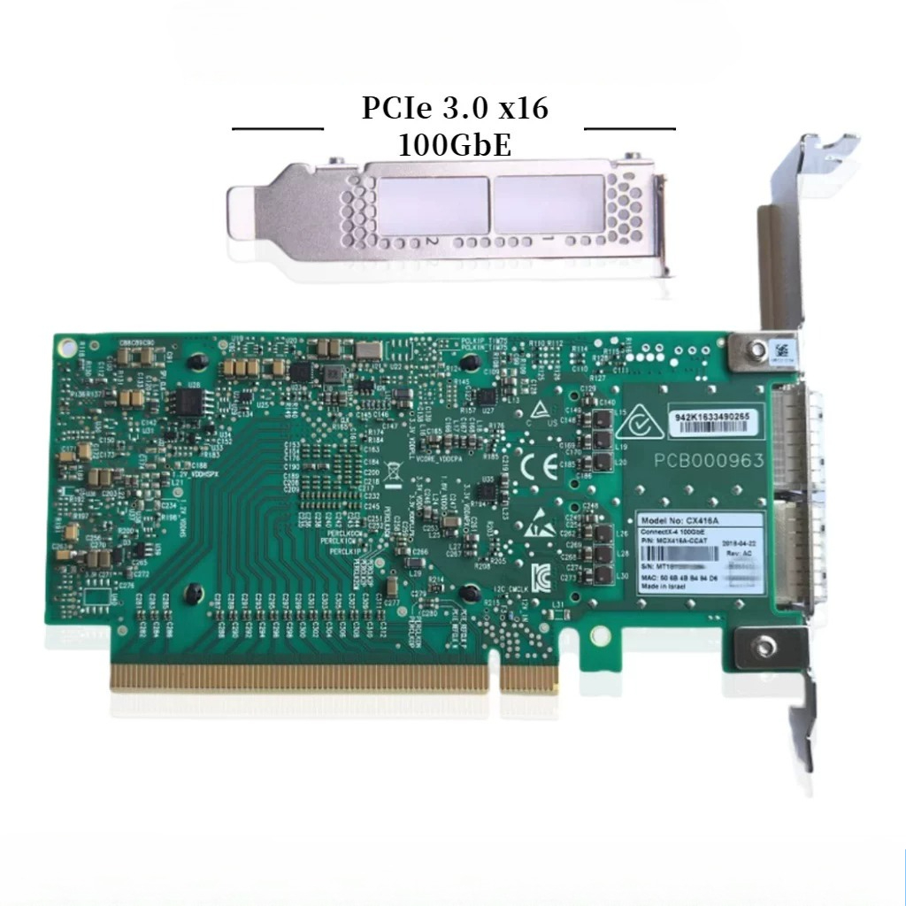 100Gbe Qsfp28 Network Card - 멜라녹스 MCX416A-CCAT ConnectX-4EN 네트워크 인터페이스 카드,